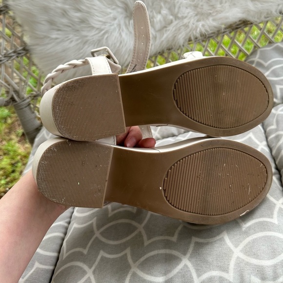 SO chunky white platform braided heel sandals size 8 - Picture 8 of 8